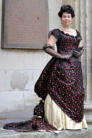 1880s Bustle gown, Northern college of Costume