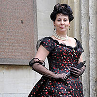 1880s Bustle gown, Northern college of Costume